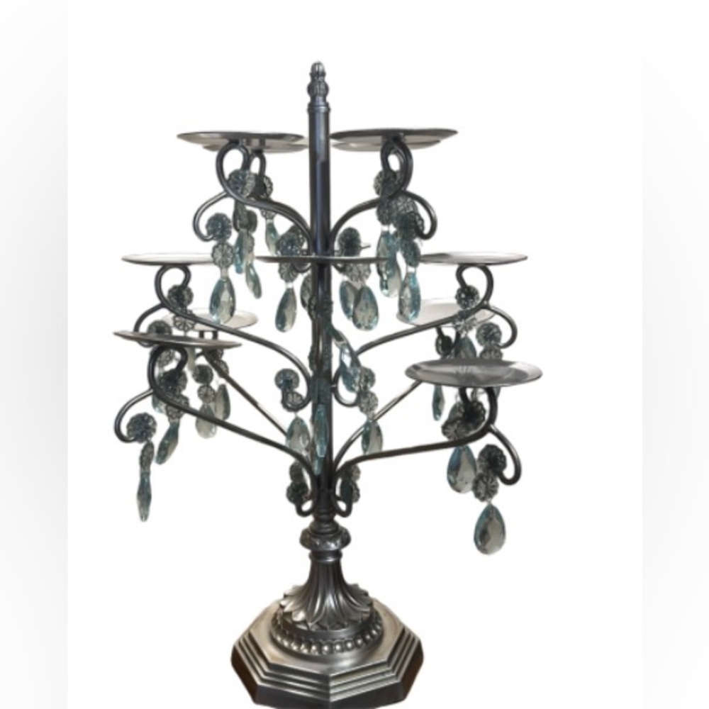 Elegant Metal Teal and Silver Multi-Tier cupcake Holder